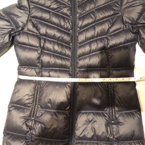 BERNARDO Hooded Spring Winter Fall Down Filled Coat Jacket Puffer in Dark Blue. - Picture 13 of 13